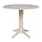 International Concepts Round 42 in Rd Dual Drop Leaf Pedestal Table, 36.3 inH, Unfinished, Ready to Finish, 42 in W, 42 in L K-42DPT-27B-6B - alternate 1